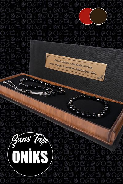 TESBİHCİBABA Men's Gift - Never Leave Your Loved Hand Natural Stone Rosary and Bracelet Set Best Gift
