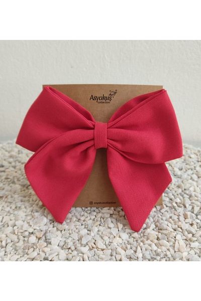 Asyakuscollection Women's Red Bow Automatic Buckle