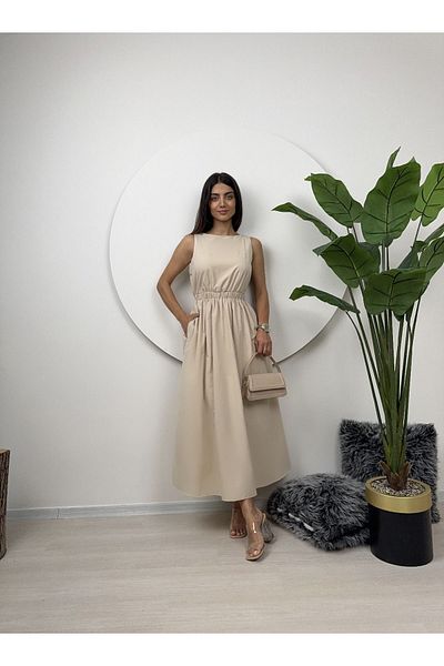 GİZONLY Rochie cu talie elastică de lungime midi