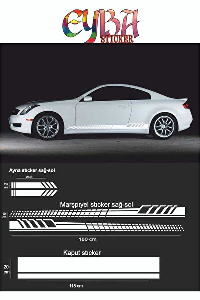 EYBA STİCKER ملصق سيارة مارشبايل، غطاء محرك السيارة، مرآة جانبية - ملصق سيارة...