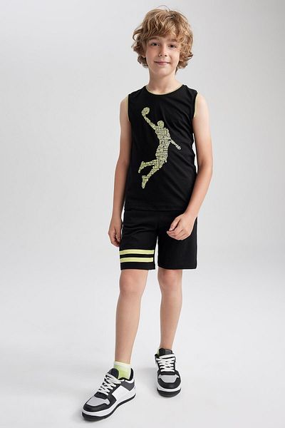 DeFacto Printed Undershirt and Shorts 2 Pieces Set for Boys - Z4872a623hs
