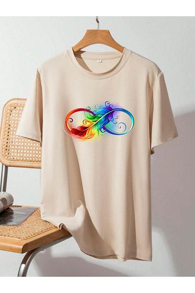 QUEENSTOWN Μπλουζάκι Unisex Basic Oversize σε μπεζ χρώμα 0000000000045
