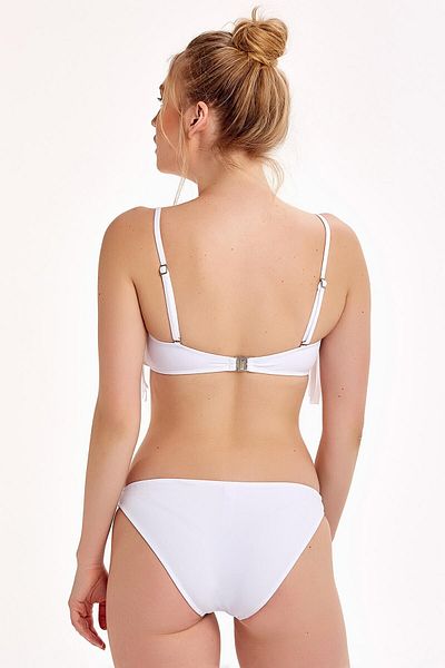 Argento Set bikini fără bretele cu ciucuri alb