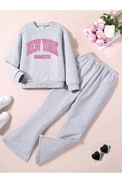 StartMore Σετ γυναικεία αθλητική φόρμα με στάμπα New York με τρεις κλωστές