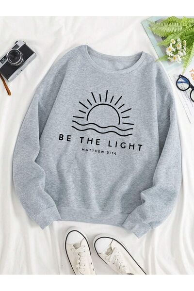 StartMore Hanorac oversize unisex cu imprimeu pe piept, cu trei fire, gri