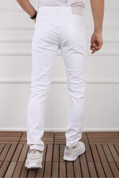 FRANKNESS JNS White Slim Fit Men's Jean Trousers - Lycra