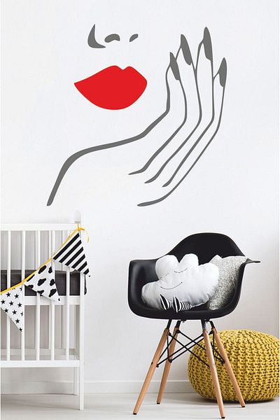 EYBA STİCKER 57x59cm Autocolant Frumoasa Femeie - Autocolant Perete - Autocolant Auto