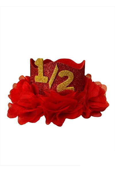 Miniko Butik Kırmızı 6 Ay Bebek Kına Tacı Yarım Yaş Tacı