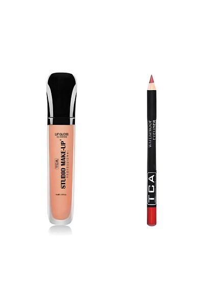 TCA Studio Make Up Tca Studio Make-Up - Brushed Lipstick and Lip Liner Set, Lip Liner and Lip Gloss