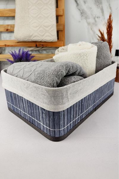 Digithome Large Size Bamboo Storage Box - Multi-Purpose Organizer Gray 33X23X12 cm - Cl-6005-2 C1-1-121
