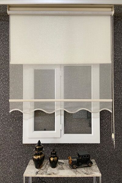 VOLPER MEKANİK Volper Vp3001 Çift Mekanizmalı Tül Ve Stor Perde Krem Gold Simli