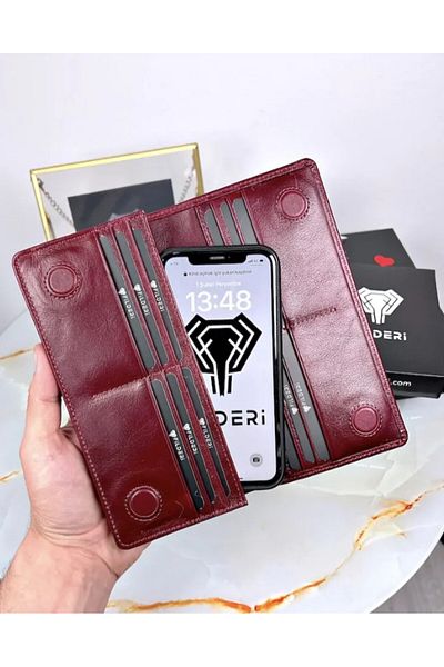 Fil Deri 2028 Large Passportfolio - With Phone Compartment, Magnet Wallet and Handband