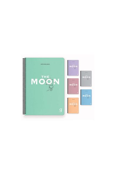 Gıpta Moon Spiral Checked PP Cover Notebook - 17x24 80 YP