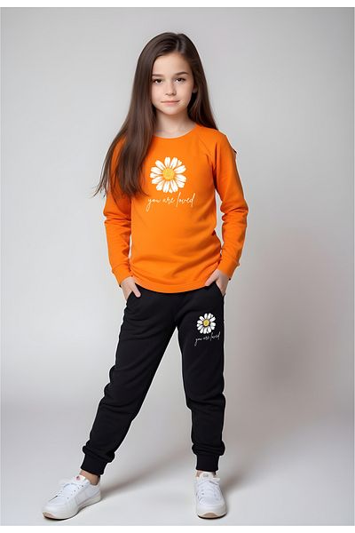 panios kids Floral Patterned Top and Bottom Set for Girls