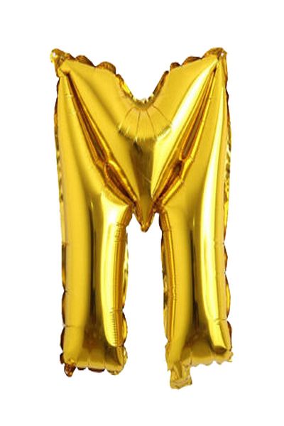LOTUS PARTY Letter m Foil Balloon - Gold Color Letter a Foil Balloon 16 Inch - Average 36 cm