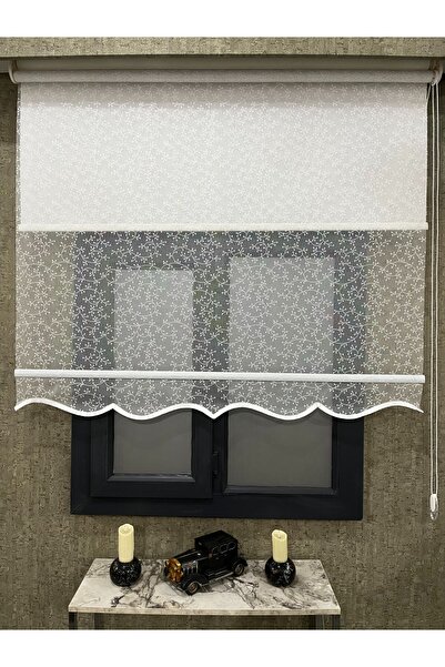 VOLPER MEKANİK Volper Vp2012 Çift Mekanizmalı Tül Ve Stor Perde Dal Desenli Ekru