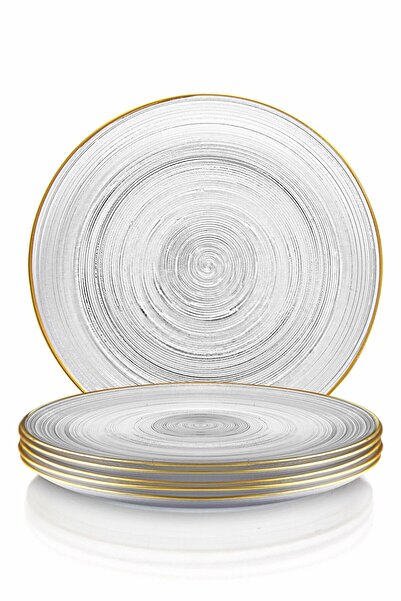 Queen’s Kitchen 21 cm lățime 6 bucăți farfurie pentru tort cu detalii aurii