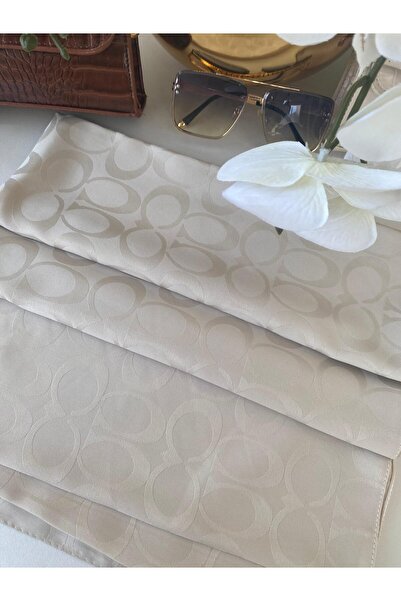 Genel Markalar Coach Pamuk İpeksi Jakar Şal - Bej