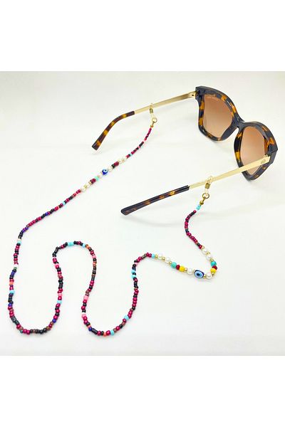 AR Colorful Evil Eye Bead Detailed String Glasses