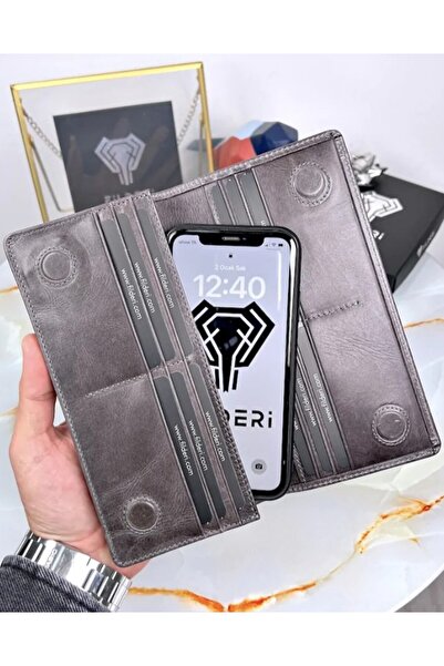 Fil Deri 2028 Model Large Passportfolio - Wallet with Phone Compartment, Magn...