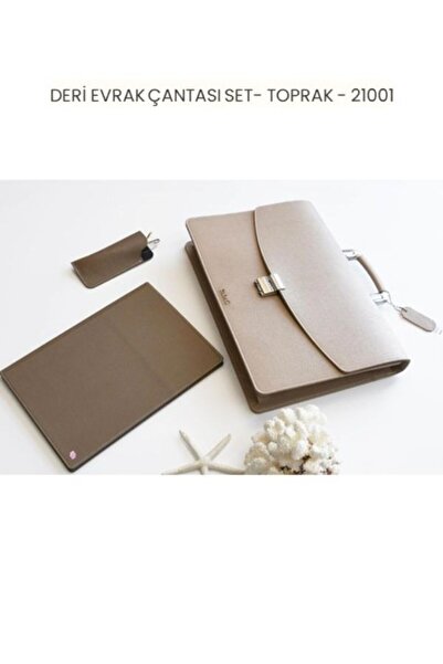 Tabac DERİ EVRAK ÇANTASI SET- TOPRAK - 21001