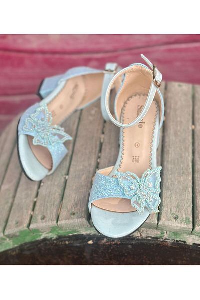 Surpie Shoes Pantofi cu toc pentru fete cu detaliu fluture