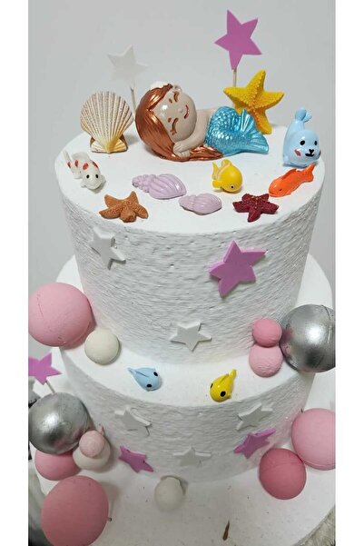 Himi Pasta Süsleri Deniz Kızı 13 Parça Maket Kürdanlı Cupcake Pasta Süsü Doğu...