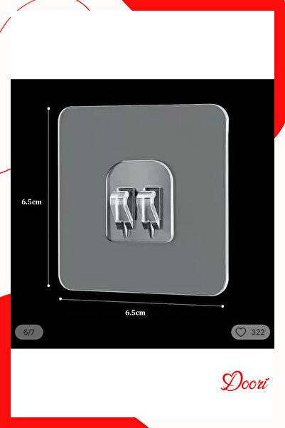 Doori 6 adet Banyo raf askısı demir telli banyo köşe tutucu yapışkanlı su dan...