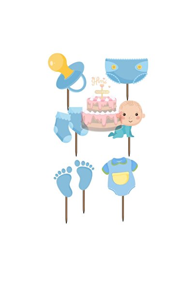 Himi Pasta Süsleri Baby Shower Doğum Günü Kız Erkek Çocuk Maket Pasta Kürdanı...