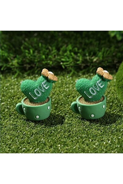 Himi Pasta Süsleri 2-Piece Love Cactus Model Toothpick Cupcake Cake Decoratio...