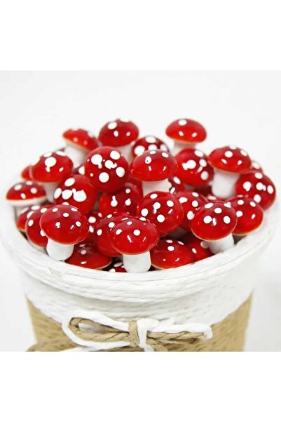 Himi Pasta Süsleri 30 Ad. Mantar Maket Kürdanlı Cupcake Pasta Süsü Doğum Günü...