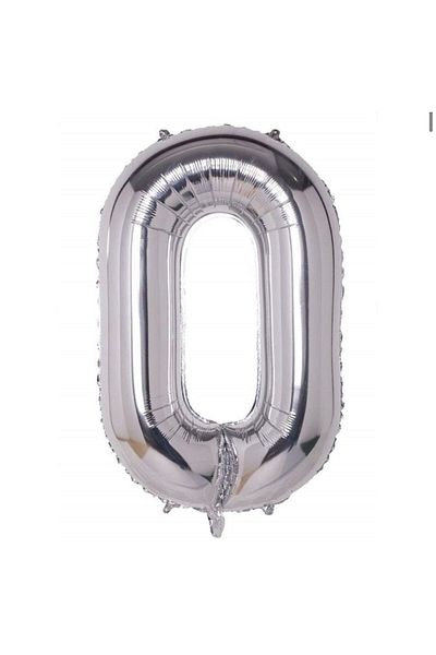 Parti Setim My Party Set^^ 0 Number Silver Foil Balloon 76 Cm 34 Inch Party Balloon Suitable for Heliuma