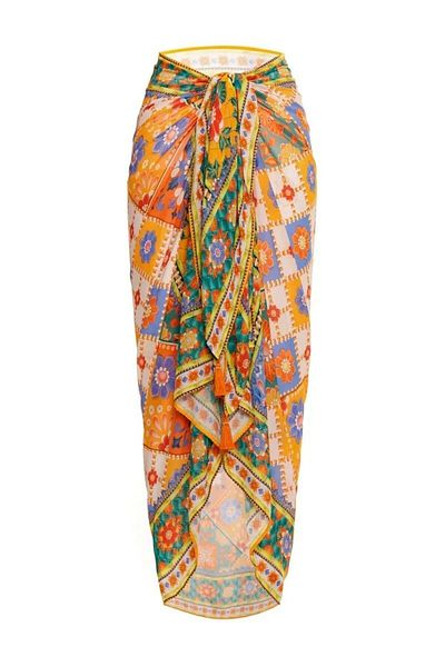 MAG FASHİON Bright Soft Silk Satin Pareo in Size 145 cm 100 cm - Floral Pattern