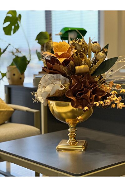 bast grup kare ayaklı altın renkli aranjman