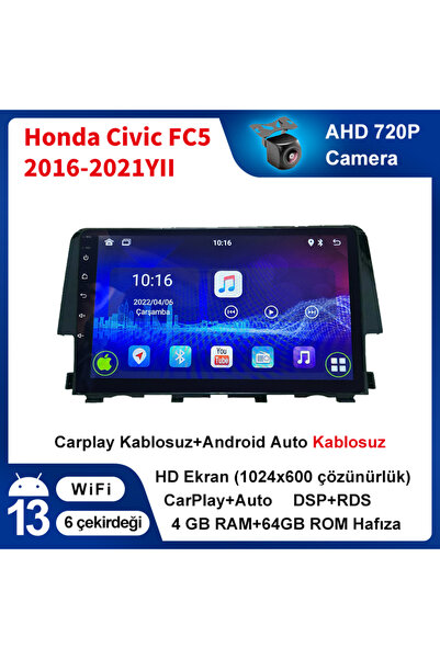 Genel Markalar Honda Civic FC5 2016-2021Yıl 4GB Ram 64GB Rom Hafıza Multimedy...