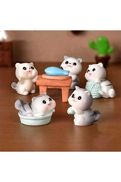 Himi Pasta Süsleri 5'li Kedi Masa Ve Balık Maket Kürdanlı Cupcake Pasta Süsü ...