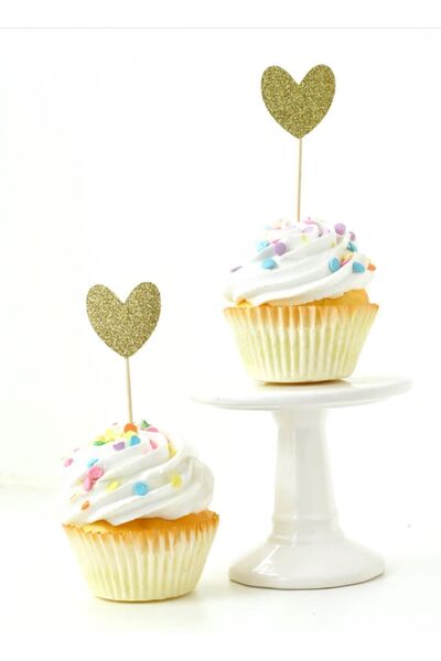 Hiras Dizayn مجموعة ذهبية على شكل قلب مكونة من 15 قطعة - زينة وداع لحفلات الز...