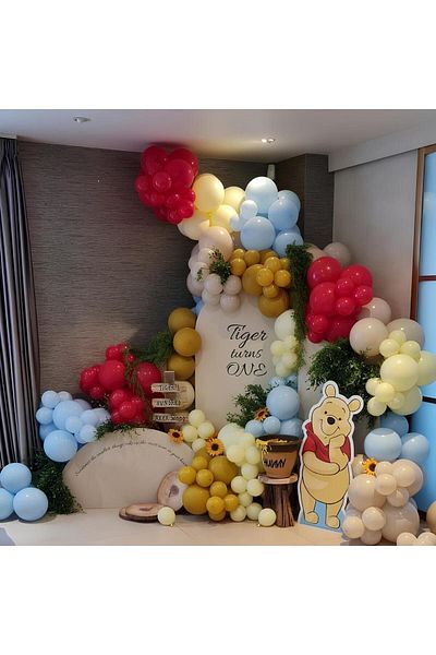 Parti Setim My Party Set^^ Red* Turmeric* Macaron Yellow* Macaron Blue* Sea Sand 100 Balloon Set