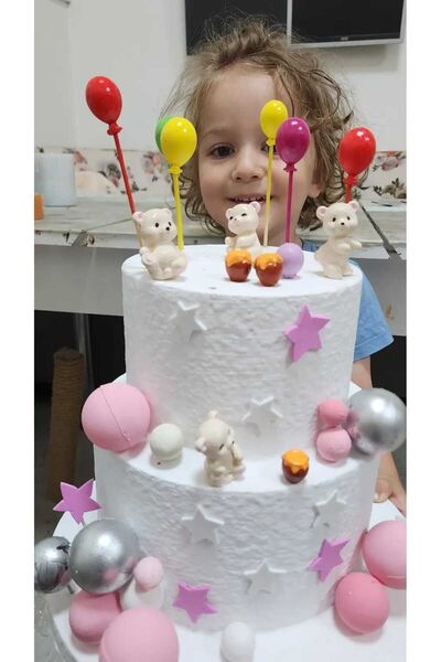 Himi Pasta Süsleri Ayıcık Set 14 Parça Maket Kürdanlı Cupcake Pasta Süsü Doğu...