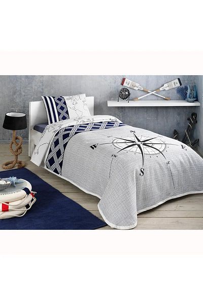 Taç Navy Blue Navi Double Pique Set - Crown