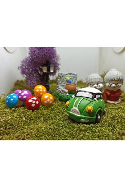 Green Car Miniature Figure Character Toys Household Small Tiny Toys