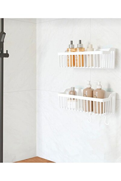 Cosargroup Mutfak Rafı 2'li Set Yapışkanlı Lüks Modern Siyah Baharatlık Rafı Organizer Düzenleyici