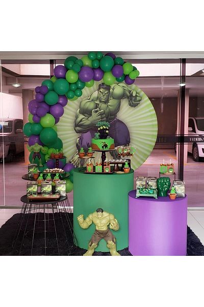Parti Setim My Party Set^^ Hulk Concept Balloon Chain Set, Dark Green*Light Green*Purple 100 Balloon Set