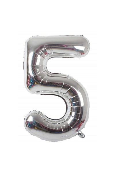 Parti Setim My Party Set^^ 5 Numbers Silver Foil Balloon 76 Cm 34 Inch Party Balloon Suitable for Heliuma