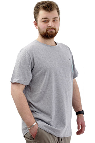 ModeXL Чоловіча футболка - велосипедна горловина, з принтом, кишенями, Grimelanj, Mode XL, великий розмір REFUEL U24053