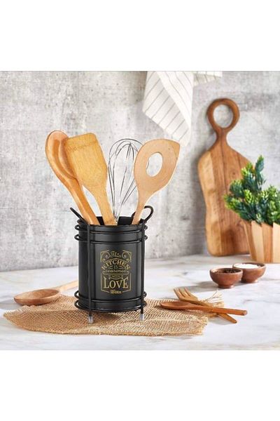 Ecolux Ecolux Black Metal Spoon Holder - Countertop Organizer