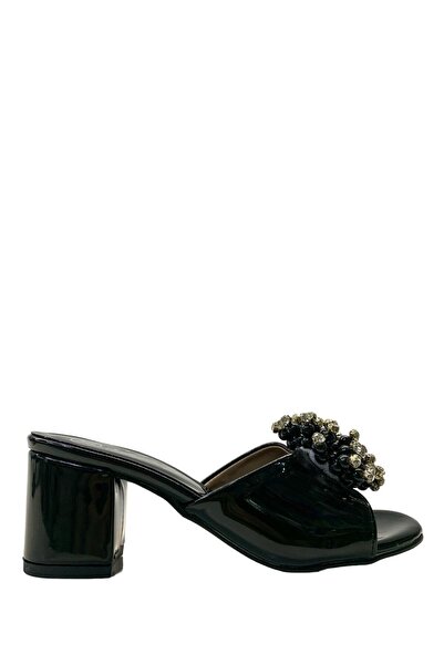 Tuğba Ortopedi TH26 Чорні камінням прикрашені жіночі вечірні туфлі на підборах