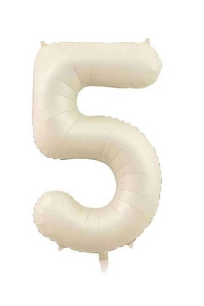 Parti Setim My Party Set^^ 5 Numbers Cream Foil Balloon 76cm 34Inch Party Balloon Suitable for Heliuma