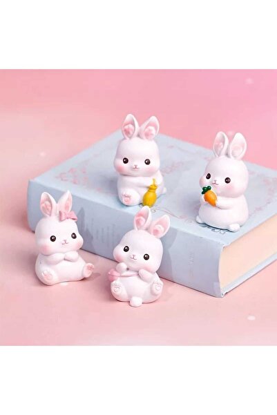 Himi Pasta Süsleri 4'lü Tavşan Maket Kürdanlı Cupcake Pasta Süsü Doğum Günü S...