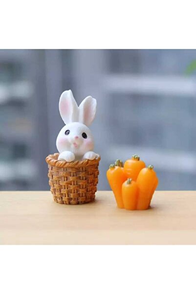 Himi Pasta Süsleri Tavşan Sepet Havuç Maket Kürdanlı Cupcake Pasta Süsü Doğum...